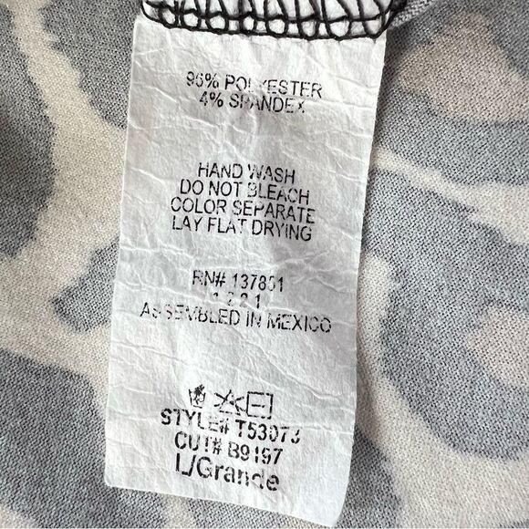 Gaze Leopard Mock Long Sleeve Buttery Soft Top Shirt Blouse Size L - Picture 10 of 13